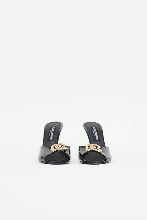 Dolce & Gabbana Patent Logo Sandal