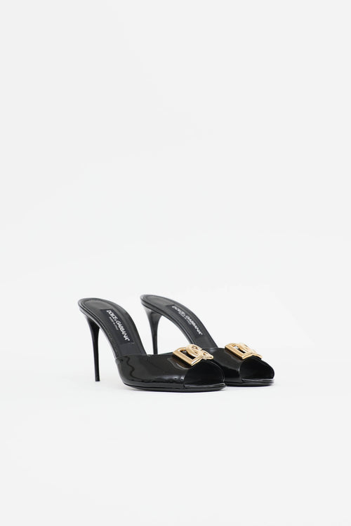 Dolce & Gabbana Patent Logo Sandal