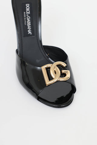Dolce & Gabbana Patent Logo Sandal