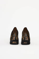 Dolce & Gabanna Suede Peep Toe Heel