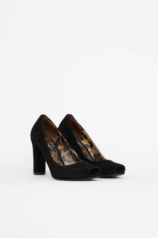 Dolce & Gabanna Suede Peep Toe Heel
