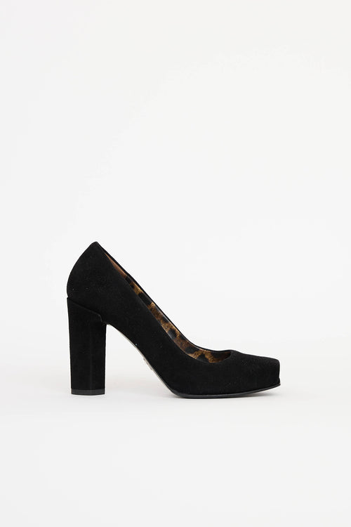 Dolce & Gabanna Suede Peep Toe Heel