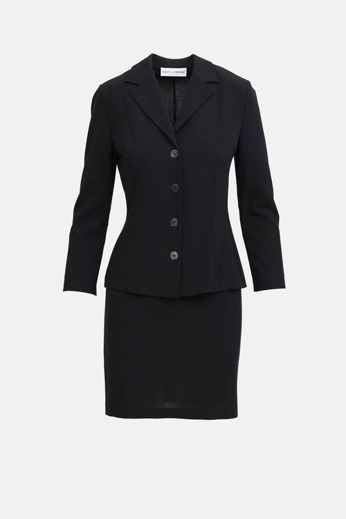 Dolce & Gabbana Wool Blazer & Skirt Co-Ord Set