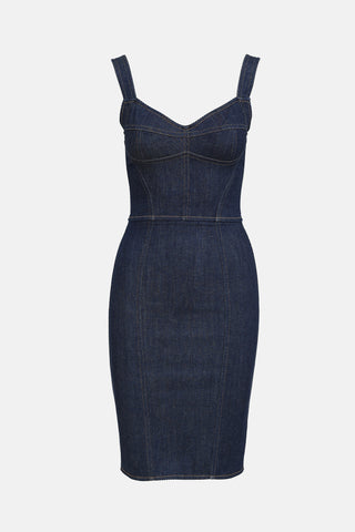 Dolce & GabbanaDenim Paneled Midi Dress