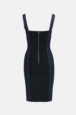 Dolce & GabbanaDenim Paneled Midi Dress