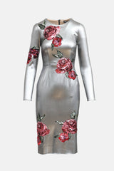 Dolce & Gabbana Silk Floral Sequin Dress