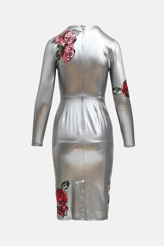 Dolce & Gabbana Silk Floral Sequin Dress