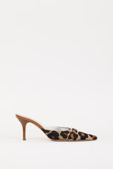 Dolce & Gabbana Black & Brown Printed Hair Heeled Mule