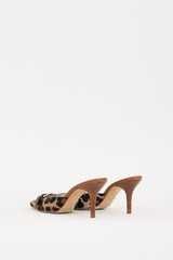 Dolce & Gabbana Black & Brown Printed Hair Heeled Mule