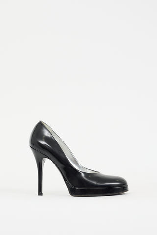 Dolce & Gabbana Black Leather Platform Pump