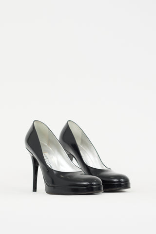 Dolce & Gabbana Black Leather Platform Pump