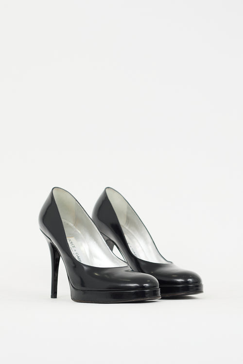 Dolce & Gabbana Black Leather Platform Pump