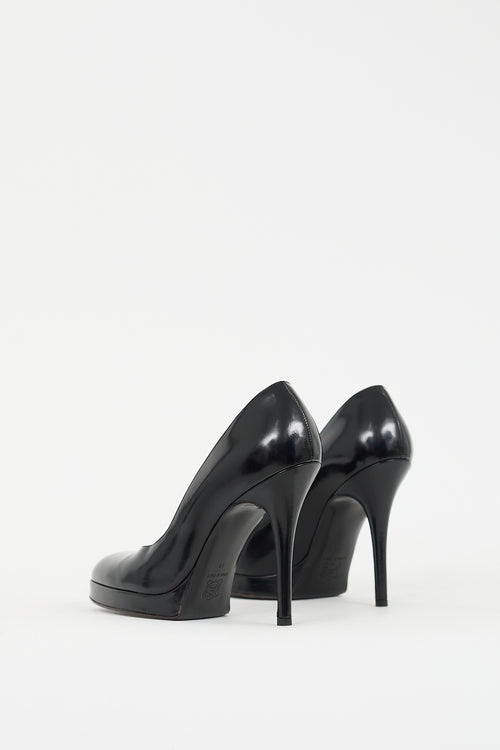 Dolce & Gabbana Black Leather Platform Pump