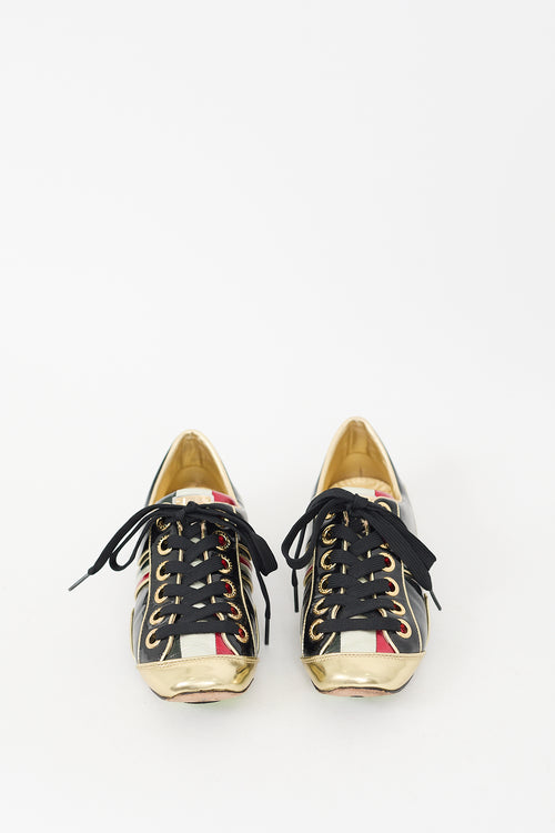 Dolce & Gabbana Black & Multi Patent Leather Sneaker