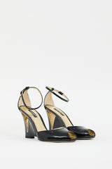 Dolce & Gabbana Black Patent Leather D'Orsay Wedge Heel