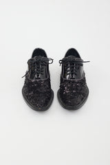 Dolce & Gabbana Black Patent Leather & Sequins Oxford