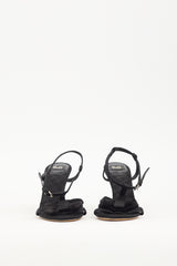 Dolce & Gabbana Black Satin Bow T-Strap Heel