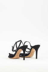 Dolce & Gabbana Black Satin Bow T-Strap Heel