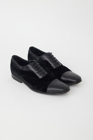 Dolce & Gabbana Black Leather & Velvet Oxford
