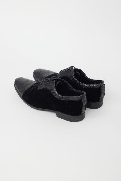 Dolce & Gabbana Black Leather & Velvet Oxford
