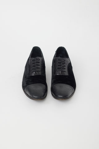 Dolce & Gabbana Black Leather & Velvet Oxford