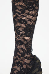 Dolce & Gabbana Black Lace Knee High Boot