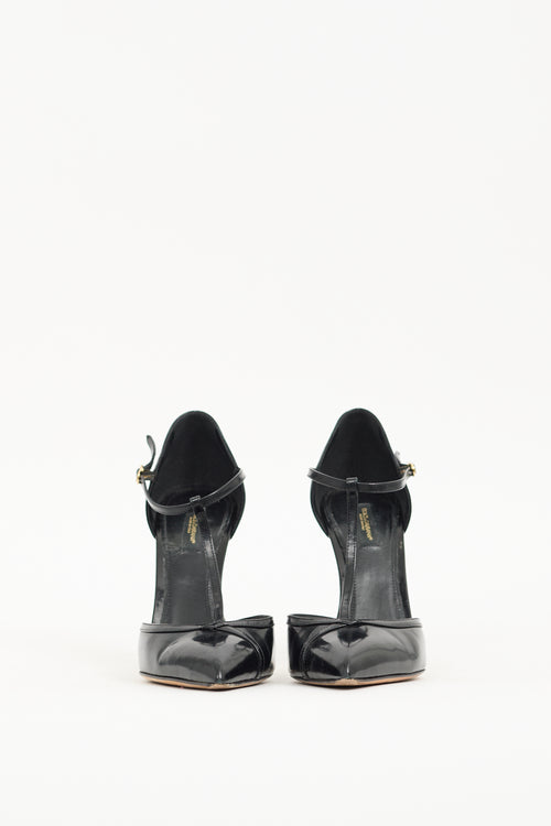 Dolce & Gabbana Black Patent T-Strap Heel