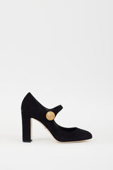 Dolce & Gabbana Black Suede Vally Mary Jane Pump