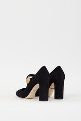 Dolce & Gabbana Black Suede Vally Mary Jane Pump