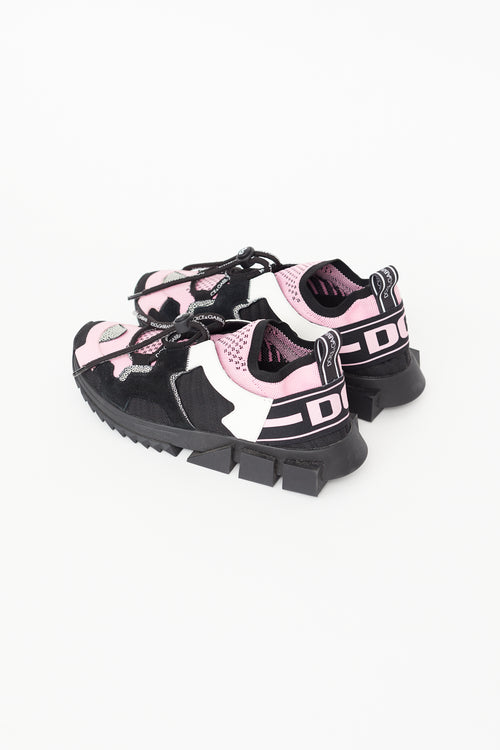 Dolce & Gabbana Black & Pink Mesh Sock Sneaker