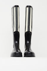 Dolce & Gabbana Black & White Rubber Boot
