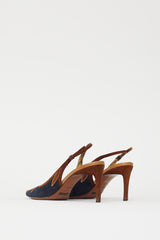 Dolce & Gabbana Blue Denim & Brown Suede Slingback Pump