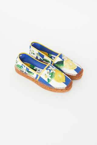 Dolce & Gabbana Multicolour Stripes & Lemon Espadrille