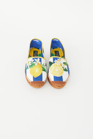 Dolce & Gabbana Multicolour Stripes & Lemon Espadrille