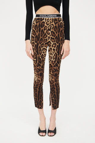 Dolce & Gabbana Silk Animal Print Legging