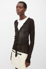 Dolce & Gabbana Brown Semi Sheer Henley Top