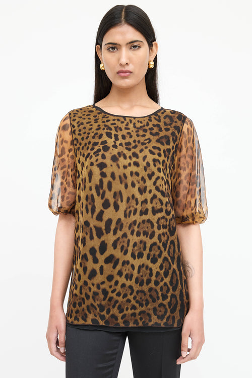Dolce & Gabbana Silk Patterned Puffed Top