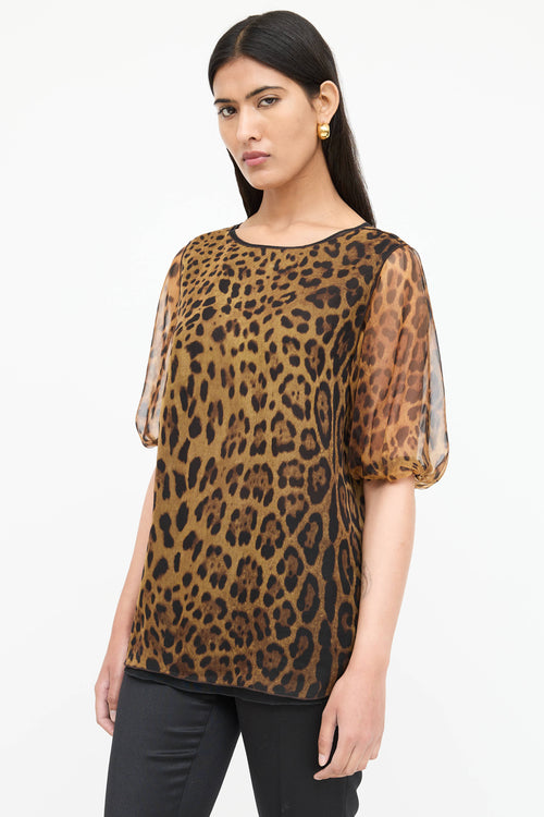 Dolce & Gabbana Silk Patterned Puffed Top