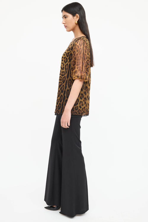 Dolce & Gabbana Silk Patterned Puffed Top