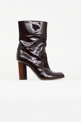 Dolce & Gabbana Burgundy Patent Ankle Boot