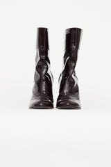 Dolce & Gabbana Burgundy Patent Ankle Boot