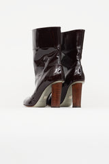 Dolce & Gabbana Burgundy Patent Ankle Boot