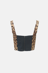 Dolce & Gabbana Charmeuse Printed Bustier Top