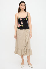 Dolce & Gabbana Crepe Floral Bustier Top