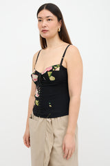 Dolce & Gabbana Crepe Floral Bustier Top