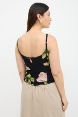 Dolce & Gabbana Crepe Floral Bustier Top
