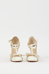 Dolce & Gabbana D&G Brown & Cream Patent Mary Jane Heel