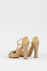 Dolce & Gabbana D&G Brown & Cream Patent Mary Jane Heel