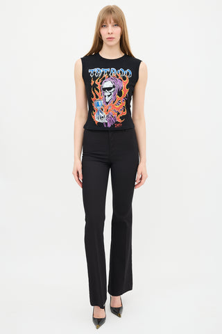 Dolce & Gabbana D&G Mesh Back Graphic Tank Top