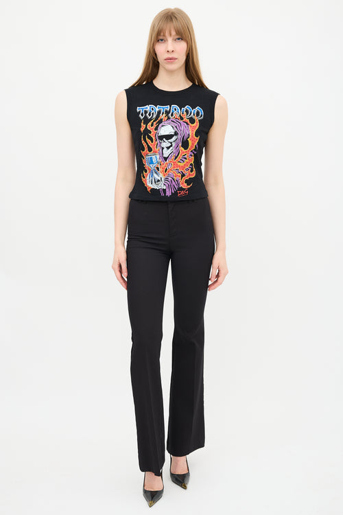 Dolce & Gabbana D&G Mesh Back Graphic Tank Top